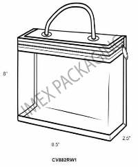 Vinyl Bags, Clear Vinyl Bags w/ White Zipper and Rope Handles